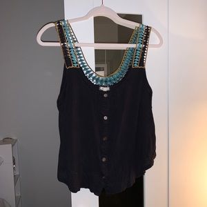 Blank tank with crotchet detail